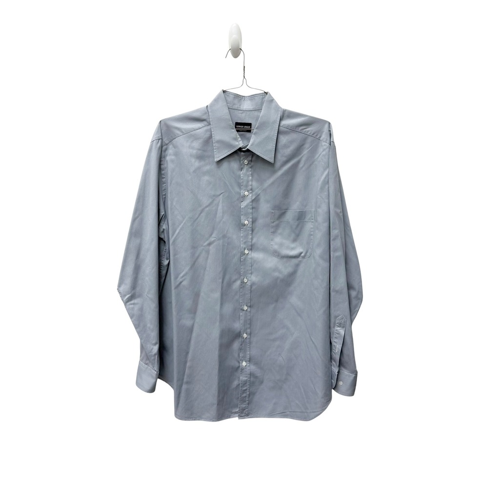 Giorgio Armani Vintage Mens Button Down Shirt Bundle 4 Pack Blue Grey Italy XL - Picture 7 of 16